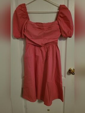 o.p.t Puff Sleeve Midi Dress in Pink